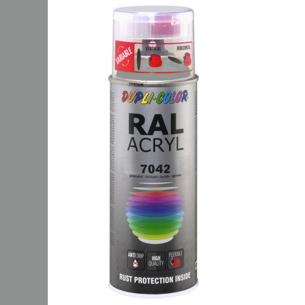 Dupli-Color spuitbus Acryl 400ml Hoogglans RAL 7042
